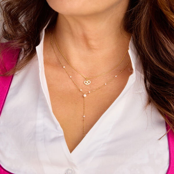Y-Halskette Flying Pearls, 18 Karat Gelbgold vergoldet Bild 4