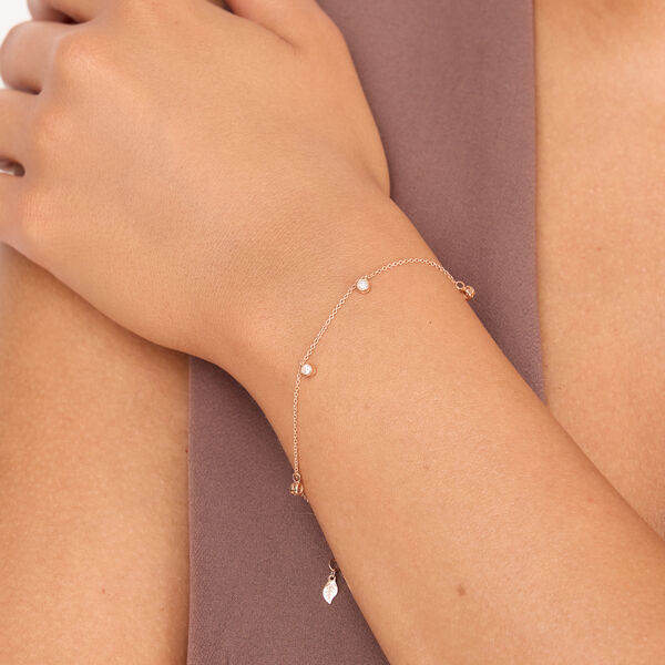 Armkette MY FIRST DIAMOND Charms, 14 Karat Rosegold Bild 2