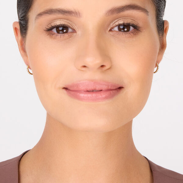 Creole mit Diamanten, 18 Karat Rosegold Bild 3