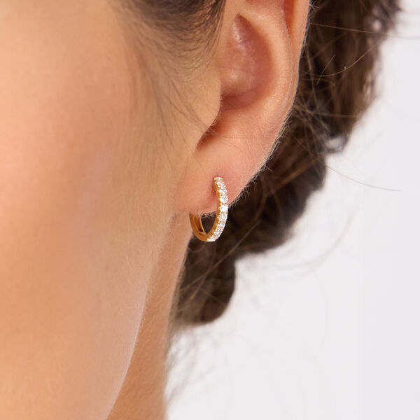 Creole mit Diamanten, 18 Karat Rosegold Bild 5
