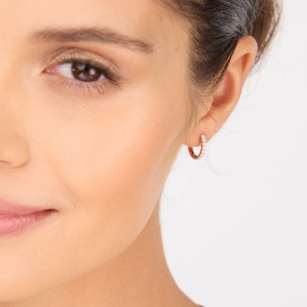 Creole mit Diamanten, 18 Karat Rosegold Bild 2