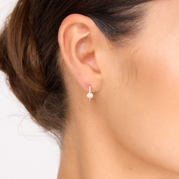 Creolen Pave II, 14 Karat Rosegold Bild 3