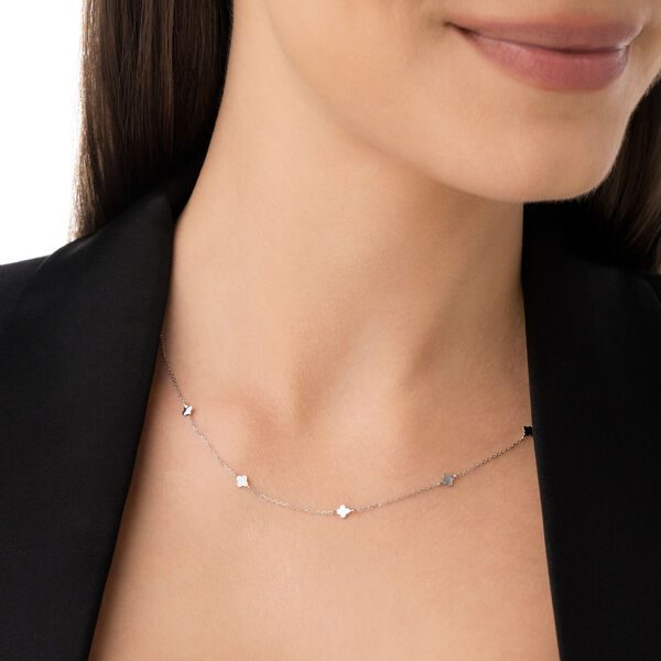 Halskette MINI Clover, 14 Karat Wei�gold Bild 2