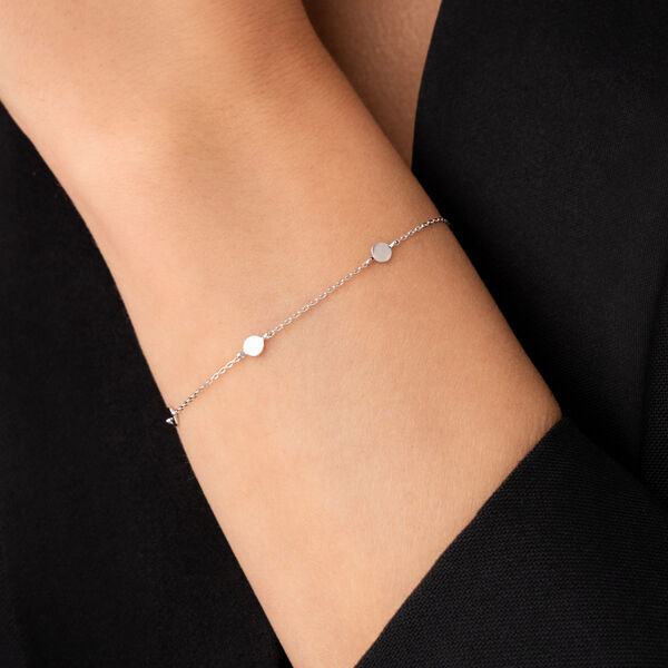 Armkette MINI Plates, 14 Karat Wei�gold Bild 2