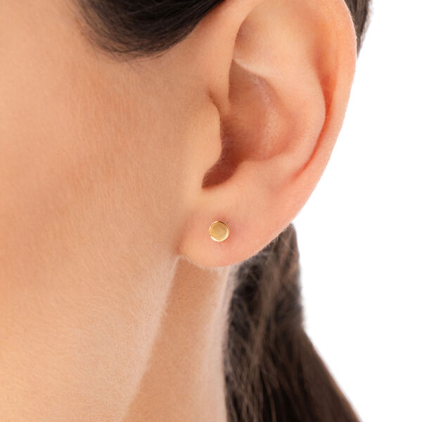Ohrstecker MINI Plates, 14 Karat Gelbgold Bild 2