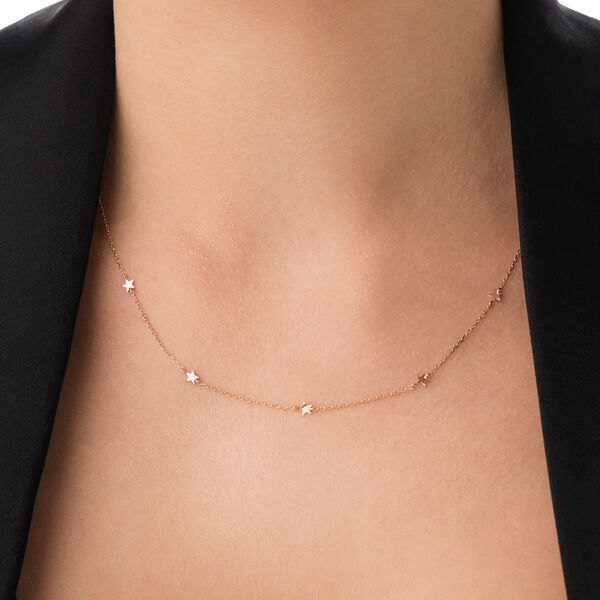 Halskette MINI Stars, 14 Karat Rosegold Bild 2