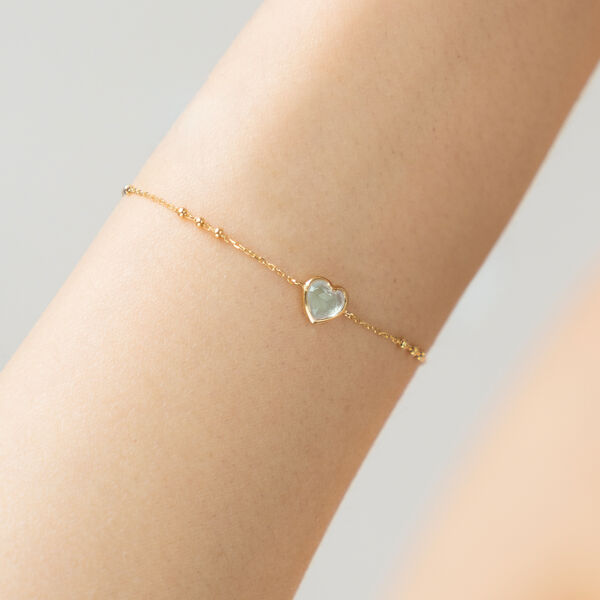 Armkette VALENTINE, Aqua Chalzedon, 18 Karat Rosegold vergoldet Bild 2