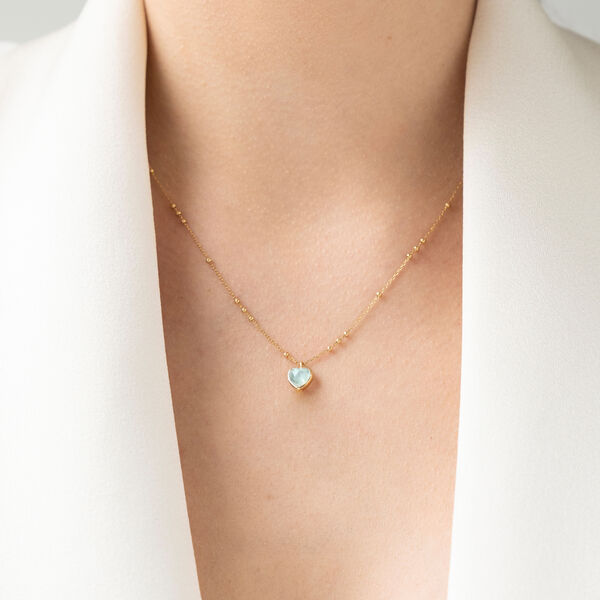 Halskette VALENTINE, Aqua Chalzedon, 18 Karat Rosegold vergoldet Bild 3