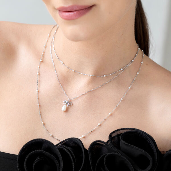 Halskette PEARL BOW, 18 K Rosegold vergoldet Bild 4