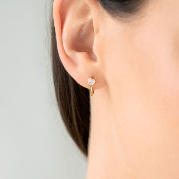 Creolen VALENTINE, Mondstein, 18 Karat Rosegold vergoldet Bild 2