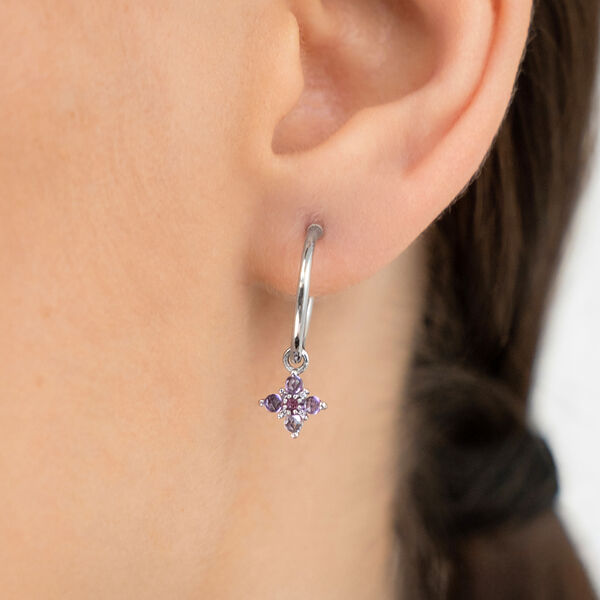 Creolen BLOOM, Amethyst/Rhodolith, 18 Karat Gelbgold vergoldet Bild 2