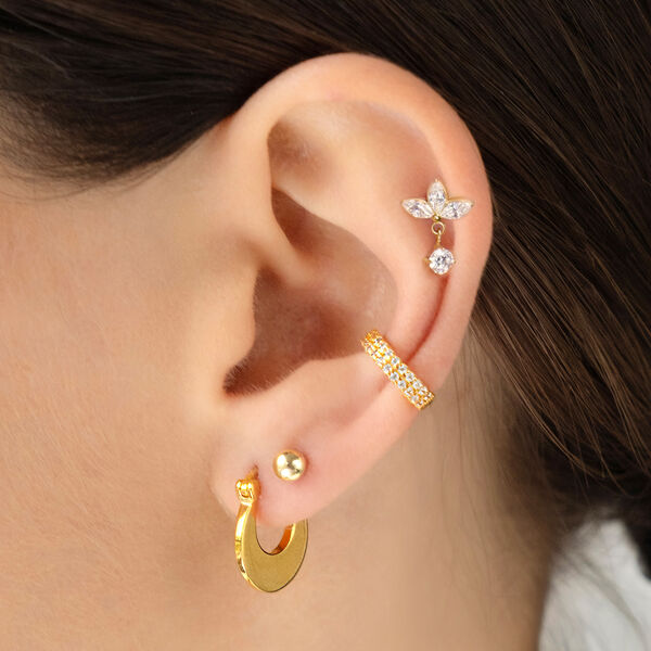 Piercing Charm mit Zirkonia, vergoldetes Titan Bild 2