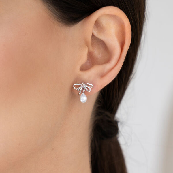 Ohrstecker PEARL BOW, 18 K Rosegold vergoldet Bild 4