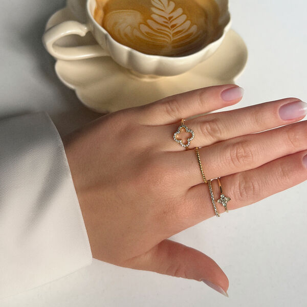 Ring BLOOM, Labradorit/Aventurin, 18 Karat Rosegold vergoldet Bild 2