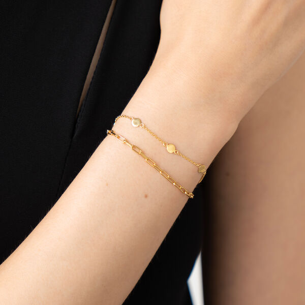 Armkettchen Basic mit Plttchen, 18 K Rosegold vergoldet Bild 2