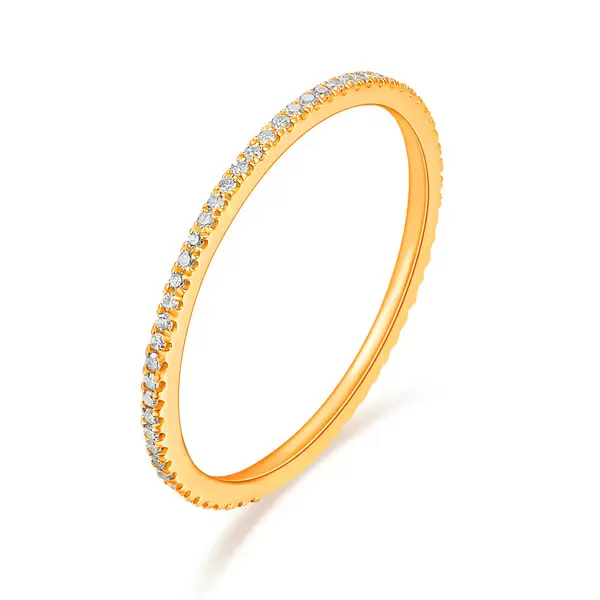 Leaf Jewelry Memoryring mit Diamanten, 18 K Gelbgold