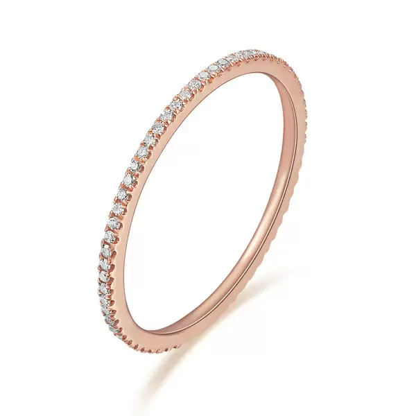 Leaf Jewelry Memoryring mit Diamanten, 18 K Rosegold