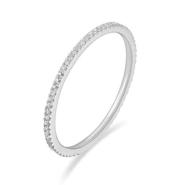 Memoryring mit Diamanten, 18K Weigold