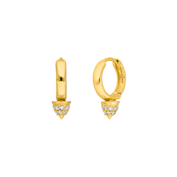 Leaf Jewelry Mini Creole Single Stud, 18 K Gelbgold vergoldet