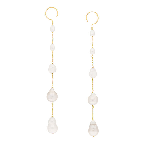 Ohrhnger Barock Pearls, 14 Karat Gelbgold