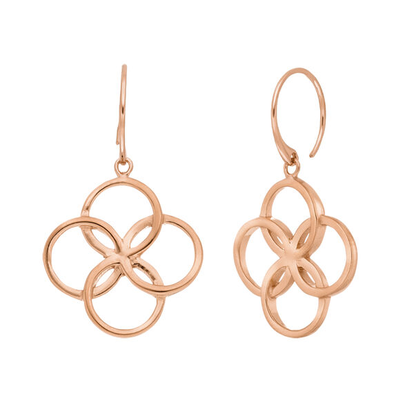 Ohrhnger Clover Charm Duo, 18 K Rosegold vergoldet