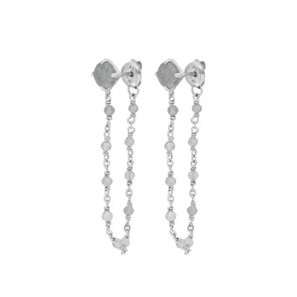 Leaf Jewelry Ohrhänger Flying Gem, Labradorit, 925 Sterlingsilber