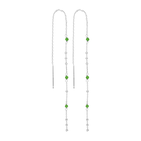 Leaf Jewelry Ohrhänger Flying Gems, Grüner Achat, 925 Sterllingsilber