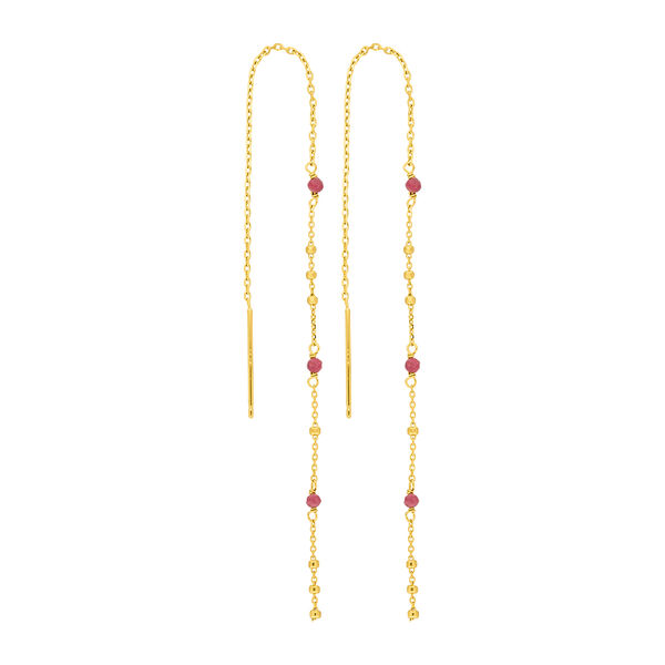 Ohrhnger Flying Gems, Rhodonit, 18 K Gelbgold vergoldet