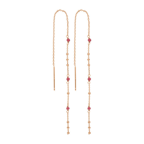 Ohrhnger Flying Gems, Rhodonit, 18 K Rosegold vergoldet
