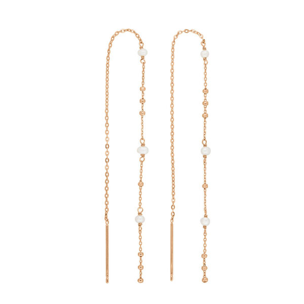 Ohrhnger Flying Pearls, 18 K Rosegold vergoldet