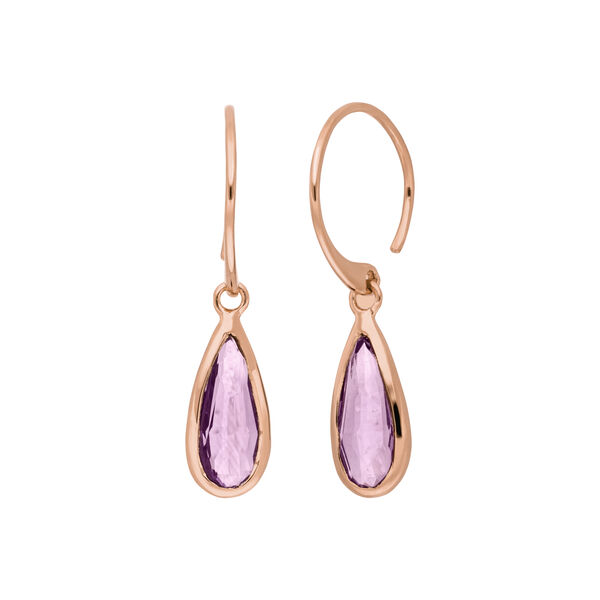 Ohrhnger Gem Drop, Amethyst, 18 K Rosegold vergoldet