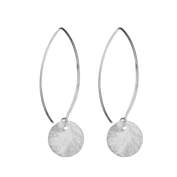 Leaf Jewelry Ohrhänger, Halbcreole mit Plättchen, groß, 925 Sterlingsilber