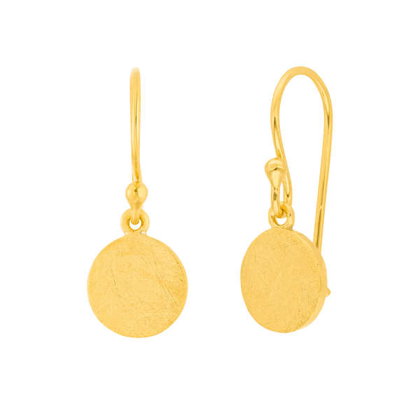 Leaf Jewelry Ohrhänger Plättchen klein, 18 K Gelbgold vergoldet