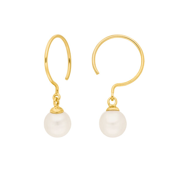 Ohrhnger Single Pearls, 14 Karat Gelbgold