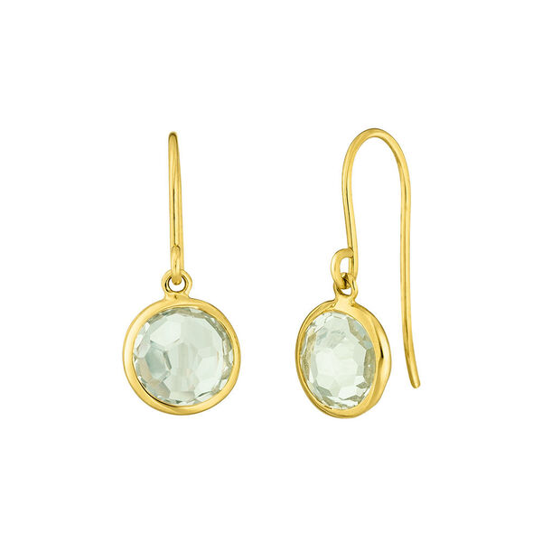 Ohrringe Grner Amethyst, 14 Karat Gelbgold