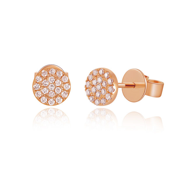 Ohrringe Pav mit Diamanten, 18 K Rose Gold