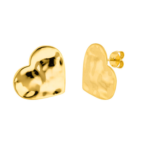 Ohrstecker BIG HEART, 18 K Gelbgold vergoldet