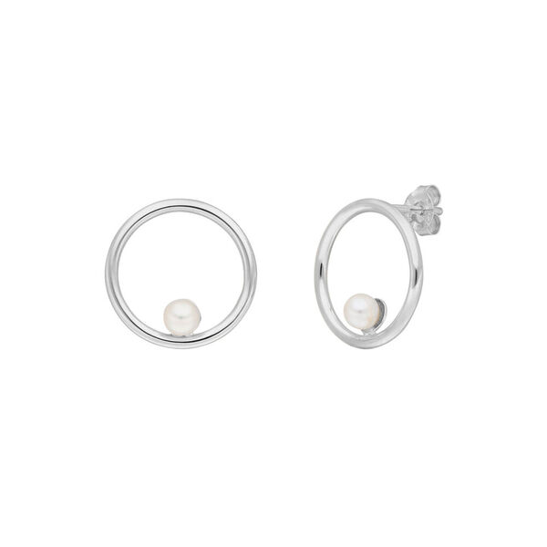 Ohrstecker Circle mit Perle, 925 Sterlingsilber