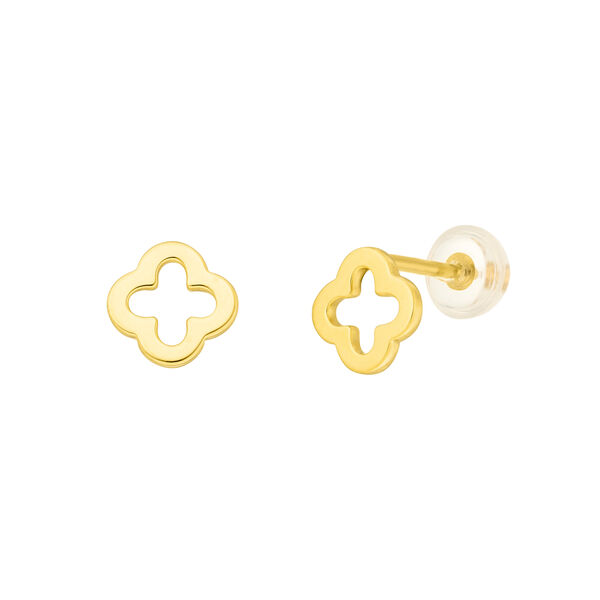 Ohrstecker Clover, 14 Karat Gelbgold