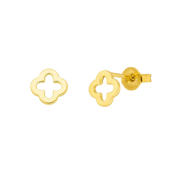 Ohrstecker Clover, 14 Karat Gelbgold