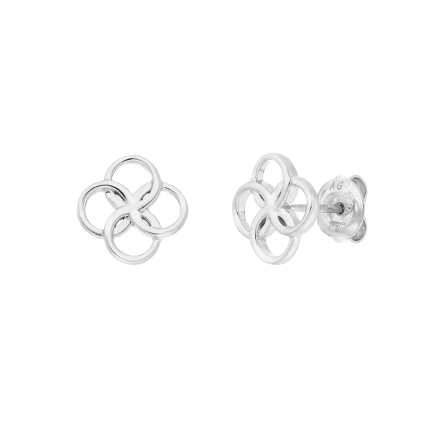 Leaf Jewelry Ohrstecker Clover Charm, 925 Sterlingsilber