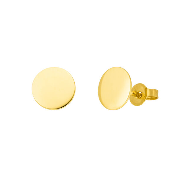 Ohrstecker Disc 8 mm, 14 K Gelbgold