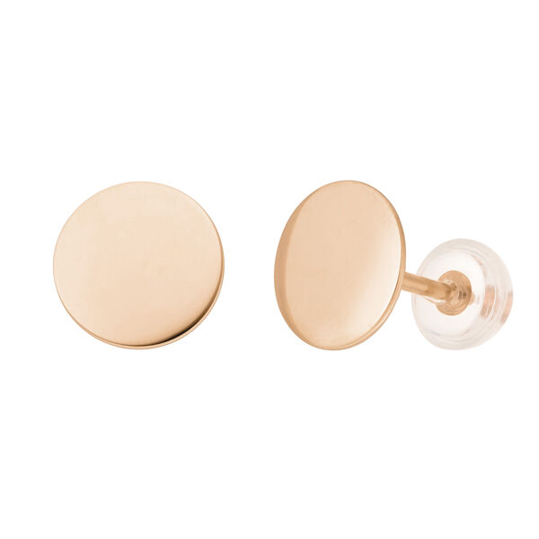 Ohrstecker Disc 8 mm, 14 Karat Rosegold