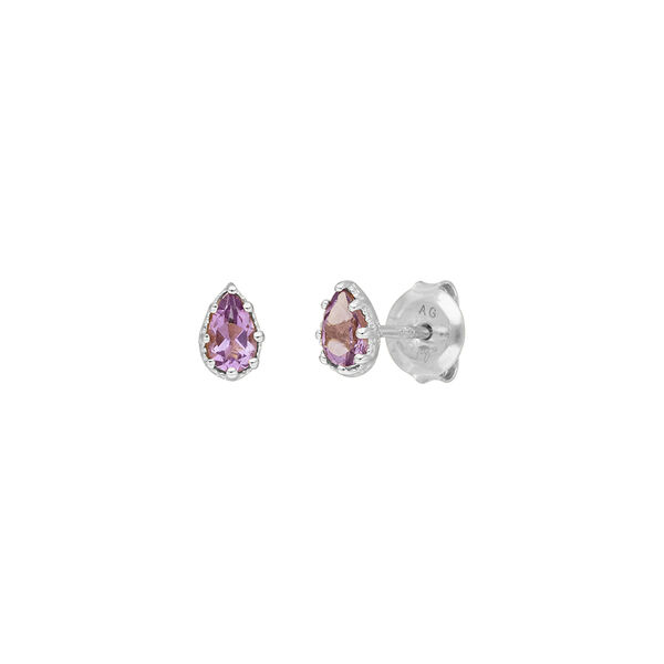 Ohrstecker Drop, Amethyst, 925 Sterlingsilber