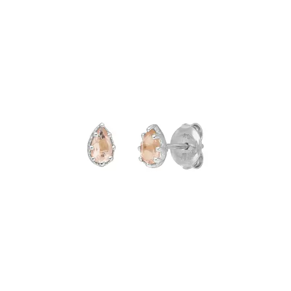 Leaf Jewelry Ohrstecker Drop, Rosenquarz, 925 Sterlingsilber