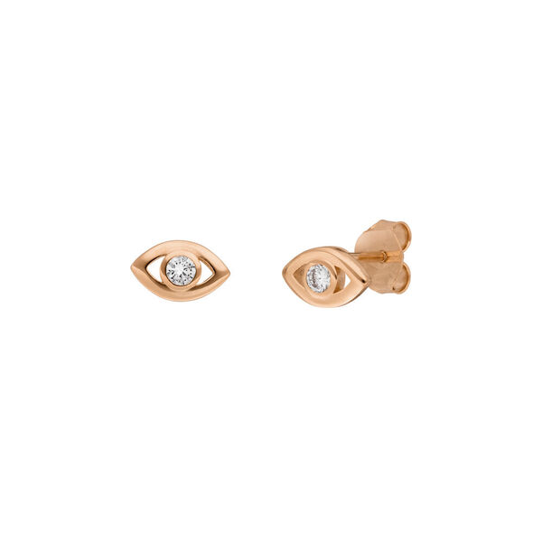 Ohrstecker EVIL EYE, 18 K Rosegold vergoldet