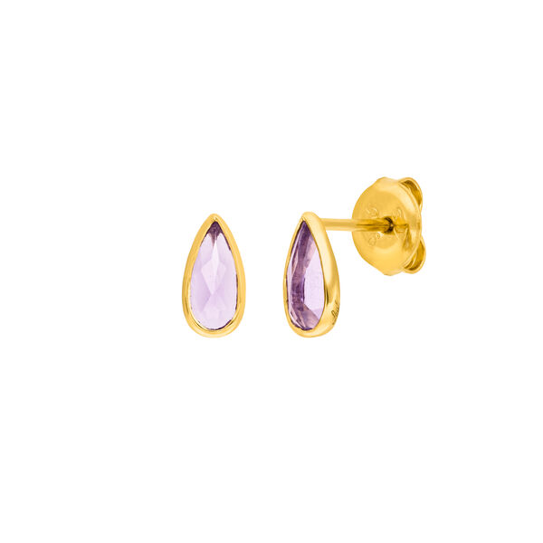 Ohrstecker Gem Drop, Amethyst, 18 K Gelbgold vergoldet