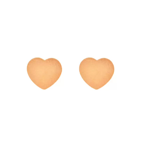 Leaf Jewelry Ohrstecker Heart-Disc, matt, 18 Rosegold vergoldet