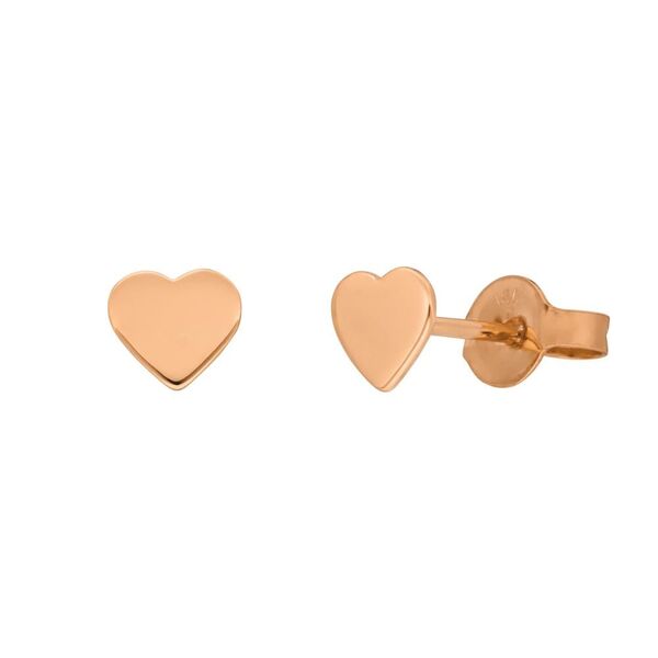 Ohrstecker Herz, 14 K Rosegold