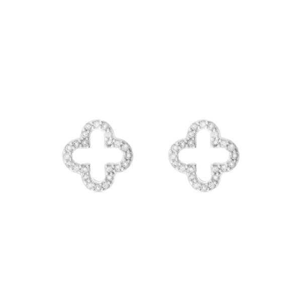 Sterlingsilber Kleeblatt Leaf Jewelry 925 mit Ohrstecker Zirkonia, -